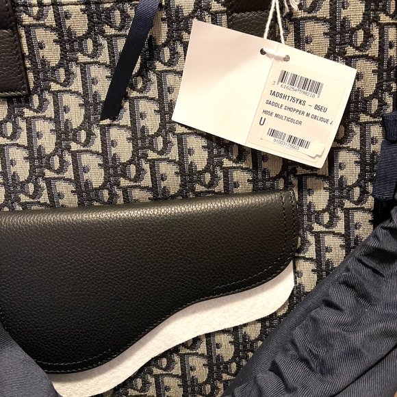 Christian Dior Saddle Tote Bag Beige and Black Dior Oblique Jacquard - Picture 10 of 10